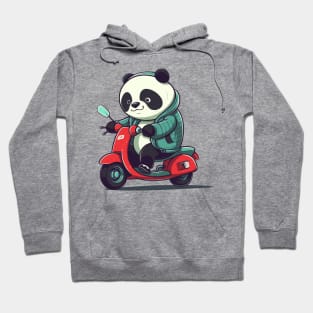 Funny panda riding scooter Hoodie